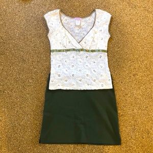 Spring Floral Top and Olive Green Skirt